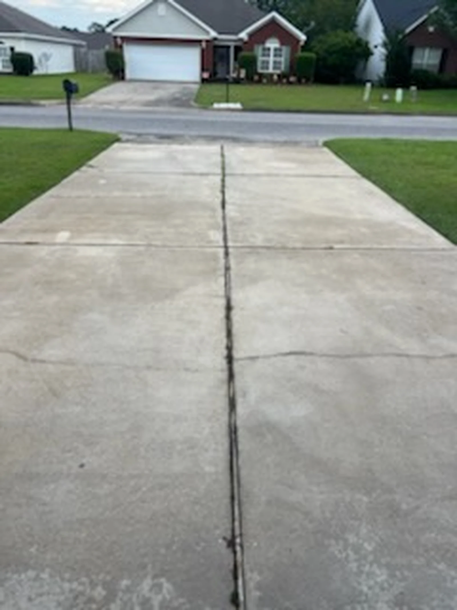 Freshly cleaned driveway